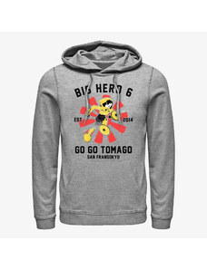 Męska bluza z kapturem Merch Disney Big Hero 6 Movie - Go Go Collegiate Unisex Hoodie Heather Grey