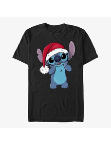 Koszulka męska Merch Disney Lilo & Stitch - Stitch Wearing Santa Hat Unisex T-Shirt Black