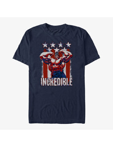 Koszulka męska Merch Marvel Avengers Classic - Hulk Flag Unisex T-Shirt Navy Blue
