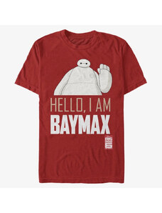 Koszulka męska Merch Disney Big Hero 6 Series - Hello Baymax Unisex T-Shirt Red