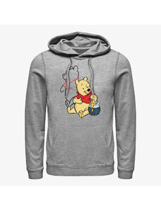 Męska bluza z kapturem Merch Disney Winnie The Pooh - Pooh Line art Unisex Hoodie Heather Grey