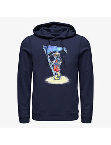 Męska bluza z kapturem Merch Disney Kingdom Hearts - Sora With Flag Unisex Hoodie Navy Blue