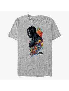 Koszulka męska Merch Marvel Black Panther: Movie - Colorful Panther Unisex T-Shirt Heather Grey