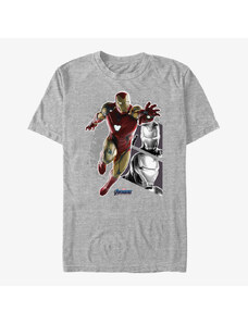 Koszulka męska Merch Marvel Avengers Endgame - Ironman Panels Unisex T-Shirt Heather Grey