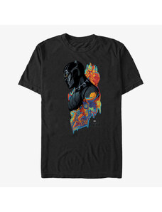 Koszulka męska Merch Marvel Black Panther: Movie - Colorful Panther Unisex T-Shirt Black