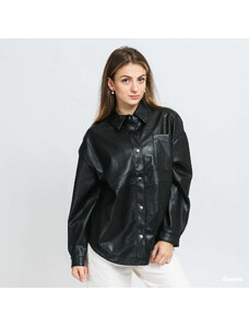 Kurtka damska Urban Classics Ladies Faux Leather Overshirt Black
