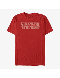 Koszulka męska Merch Netflix Stranger Things - Knitted Logo Unisex T-Shirt Red