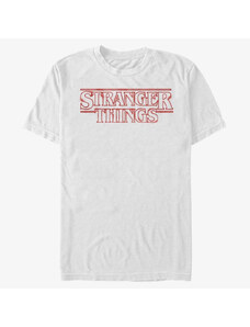 Koszulka męska Merch Netflix Stranger Things - Stranger Neon Logo Unisex T-Shirt White