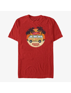 Koszulka męska Merch Netflix Stranger Things - Surfer Boy Sunset Unisex T-Shirt Red