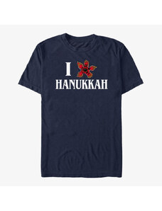 Koszulka męska Merch Netflix Stranger Things - Demogorgon Hanukkah Unisex T-Shirt Navy Blue