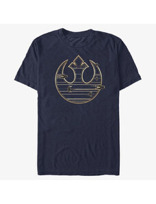 Koszulka męska Merch Star Wars: Last Jedi - GOLD REBEL LOGO Unisex T-Shirt Navy Blue