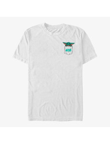 Koszulka męska Merch Star Wars: The Mandalorian - Baby Faux Pocket Unisex T-Shirt White