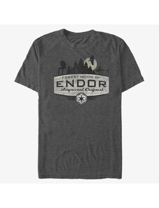 Koszulka męska Merch Star Wars: Classic - Endor Badge Unisex T-Shirt Dark Heather Grey