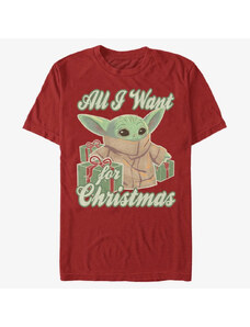 Koszulka męska Merch Star Wars: The Mandalorian - Christmas Baby Unisex T-Shirt Red