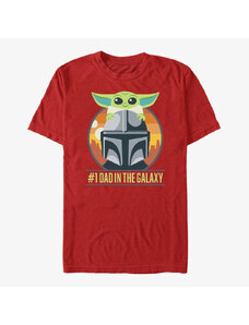 Koszulka męska Merch Star Wars: The Mandalorian - Mando Piggy Back Unisex T-Shirt Red