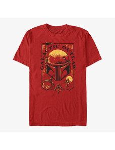 Koszulka męska Merch Star Wars The Book Of Boba Fett - Galactic Outlaw Logo Unisex T-Shirt Red
