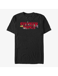 Koszulka męska Merch Netflix Stranger Things - Christmas Scene Logo Unisex T-Shirt Black