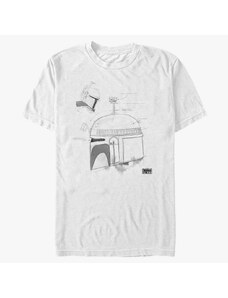 Koszulka męska Merch Star Wars Book of Boba Fett - Boba Helmet Greyscale Unisex T-Shirt White
