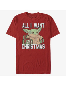 Koszulka męska Merch Star Wars: The Mandalorian - Christmas Baby V2 Unisex T-Shirt Red