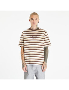 Guess Originals Koszulka męska GUESS Horizontal Stripe Tee Coarse Brown Multi