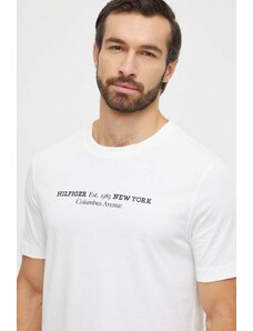 Tommy Hilfiger t-shirt bawełniany męski kolor biały z nadrukiem MW0MW33895