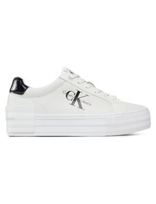 Sneakersy Calvin Klein Jeans Bold Vulc Flatf Low Lace Lth Ml YW0YW01294 Bright White/Black 01W
