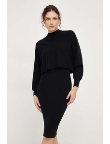 Answear Lab sukienka i sweter kolor czarny