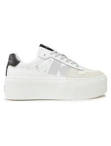 Sneakersy Calvin Klein Jeans Cupsole Flatform Mix Lth Wn YW0YW01227 White/Merlot