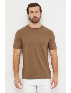 BOSS t-shirt bawełniany kolor brązowy 50468347