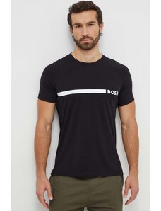BOSS t-shirt bawełniany męski kolor czarny z nadrukiem