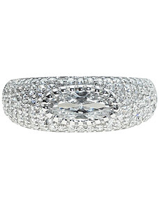 LOVRIN Srebrny pierścionek 925 elegancki bogato zdobiony cyrkoniami r20