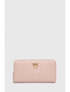 Pinko portfel skórzany kolor różowy 100250.A0GK