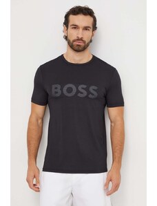 Boss Green t-shirt męski kolor czarny z nadrukiem