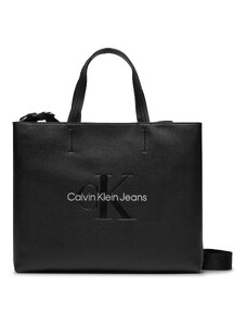 Torebka Calvin Klein Jeans Sculpted Mini Slim Tote26 Mono K60K611547 Black/Metallic Logo 0GL