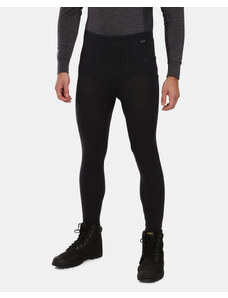 Męskie spodnie termoaktywne z wełny merynosów Kilpi MAVORA BOTTOM-M w kolorze czarnym