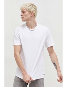 HUGO t-shirt bawełniany kolor biały gładki 50480434