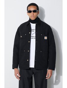 Carhartt WIP kurtka jeansowa OG Chore Coat męska kolor czarny przejściowa I027357.00E3K
