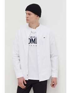 Tommy Jeans koszula bawełniana męska kolor biały regular ze stójką DM0DM18332
