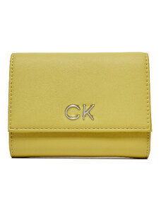 Calvin Klein Duży Portfel Damski Re-Lock Trifold Md K60K608994 Żółty