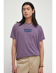 Levi's t-shirt męski kolor fioletowy z nadrukiem