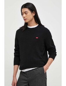 Levi's sweter wełniany męski kolor czarny lekki