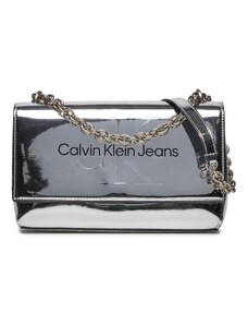 Torebka Calvin Klein Jeans Sculpted Ew Flap Conv25 Mono S K60K611856 Silver 0IM