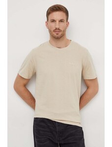 Pepe Jeans t-shirt bawełniany Connor kolor beżowy