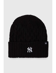 47 brand czapka MLB New York Yankees kolor czarny z cienkiej dzianiny