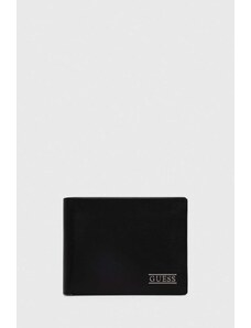 Guess portfel skórzany NEW BOSTON męski kolor czarny SMNEBR LEA20
