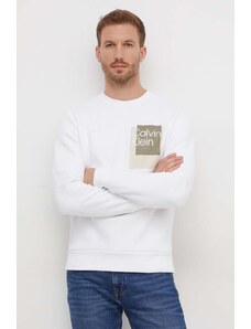 Calvin Klein bluza męska kolor biały z nadrukiem