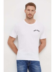 Pepe Jeans t-shirt bawełniany Clementine męski kolor biały z nadrukiem