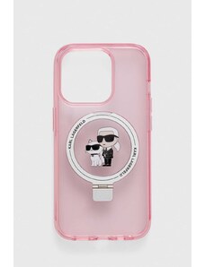 Karl Lagerfeld etui na telefon iPhone 15 Pro 6.1 kolor różowy