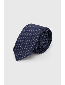 HUGO krawat jedwabny kolor granatowy 50509054