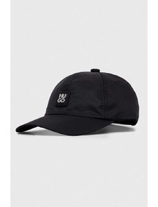 HUGO czapka z daszkiem kolor czarny z aplikacją 50506061